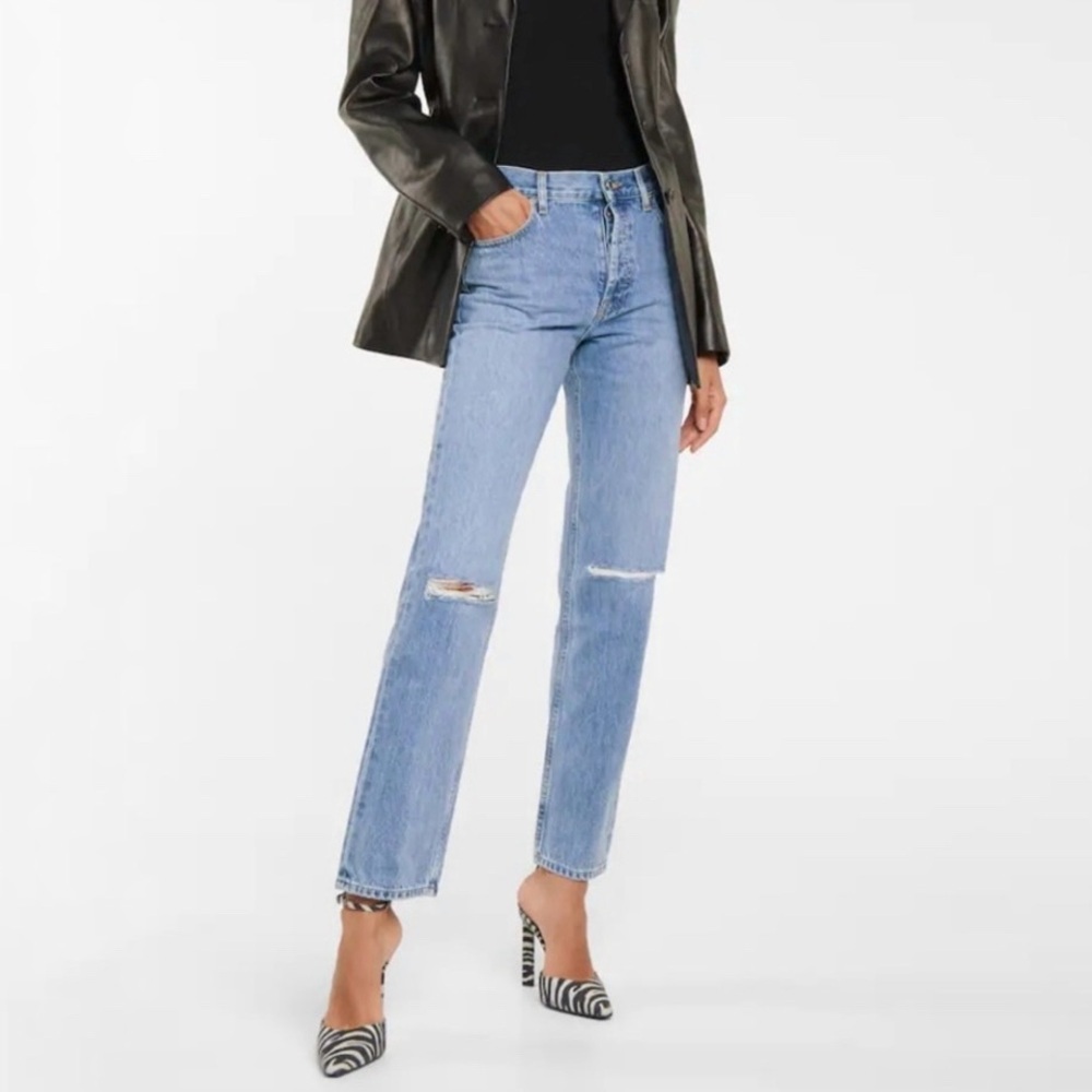 Helmut Lang Classic Straight Rigid Denim High Waist Jean Light Wash 27